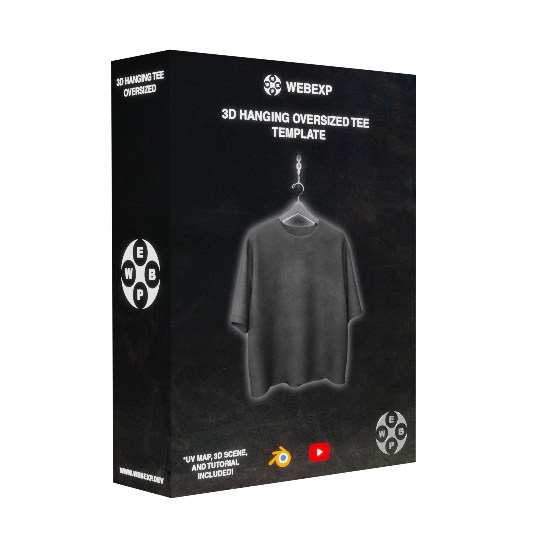 3D Oversized Hanging Tee Mockup Template