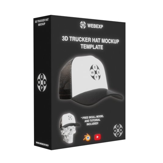 3D Trucker Hat Mockup Template