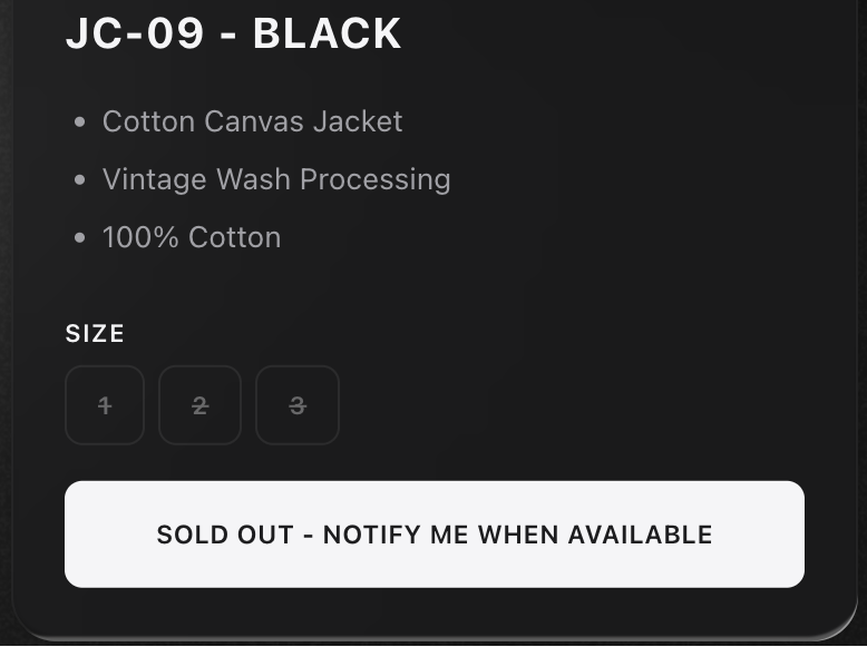Back-in-Stock Notify