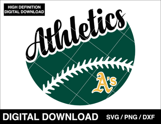 Athletics baseball logo, Oakland Logo badge, clipart SVG PNG DXF instant download