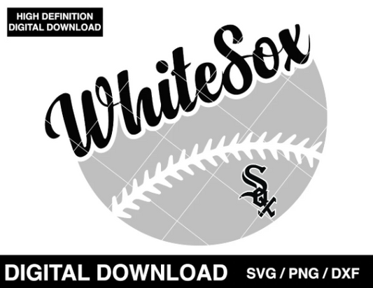 White Sox baseball logo, Chicago Logo badge, clipart SVG PNG DXF instant download