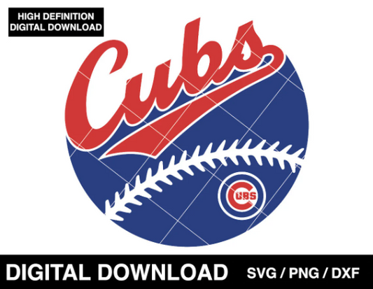 Cubs baseball logo, Chicago Logo badge, clipart SVG PNG DXF instant download
