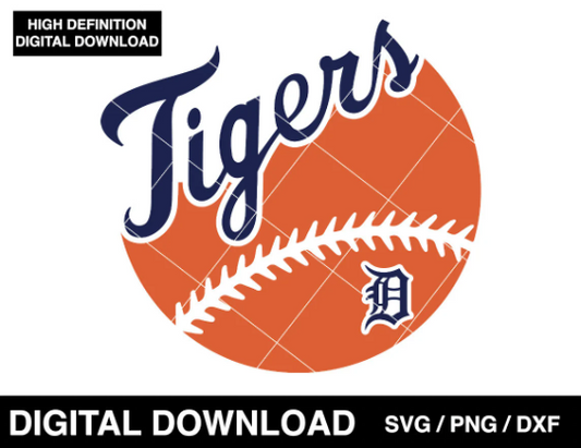 Tigers baseball logo, Detroit Team Logo badge, clipart SVG PNG DXF instant download (Copy) (Copy)