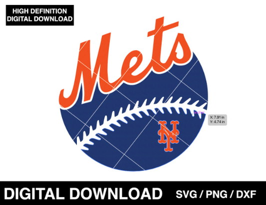 New york mets MLB baseball logo badge SVG PNG VETCOR