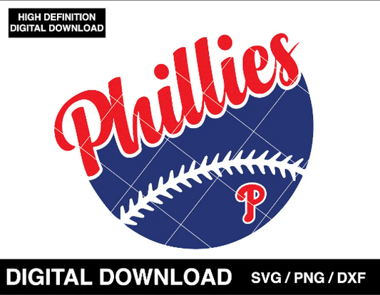 Phillies baseball logo, P Philadelphia Logo badge, clipart SVG PNG DXF instant download 