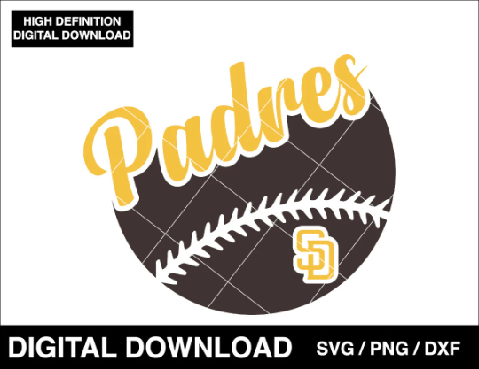 Padres baseball logo, SD San Diego Team Logo badge, clipart SVG PNG DXF instant download (Copy) (Copy) (Copy)