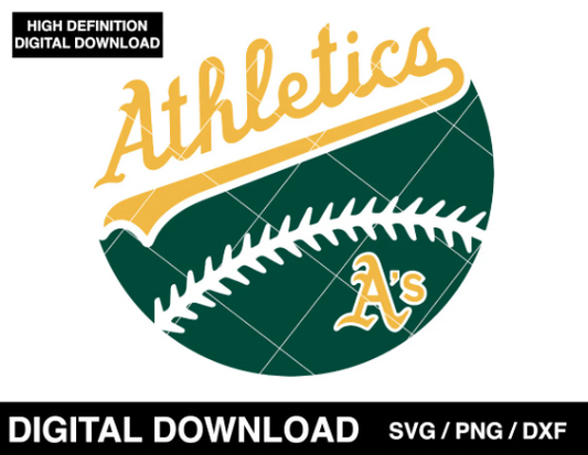 Athletics baseball logo, Oakland Logo badge, clipart SVG PNG DXF instant download (Copy)