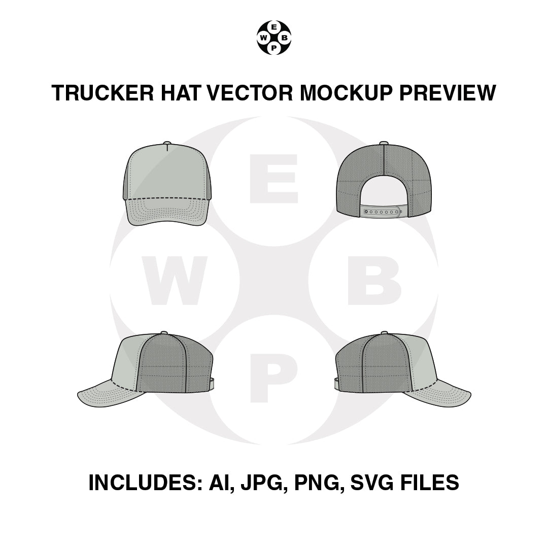 Trucker Hat Vector Mockup