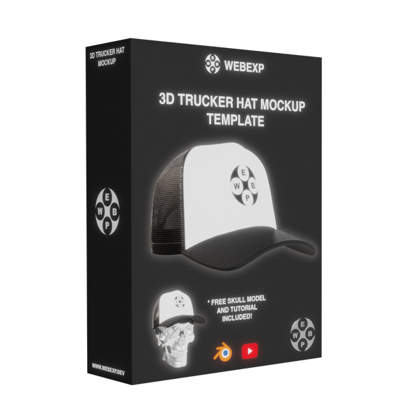 3D Trucker Hat Mockup Template