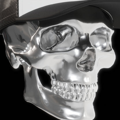 3D Skull w/ Trucker Hat Mockup Template
